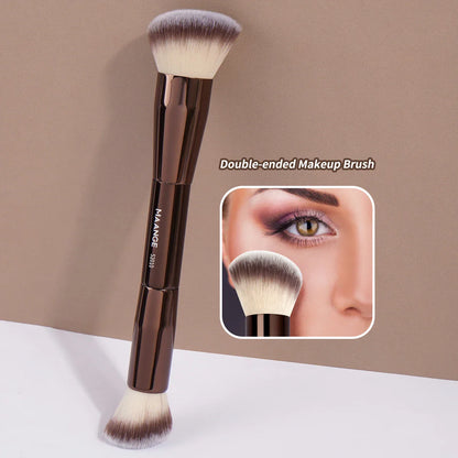 MAANGE Professional Makeup Brush Set Double Head Foundation Powder Concealer Blush Makeup Brush Soft Fiber Hair Cosmetic Beauty