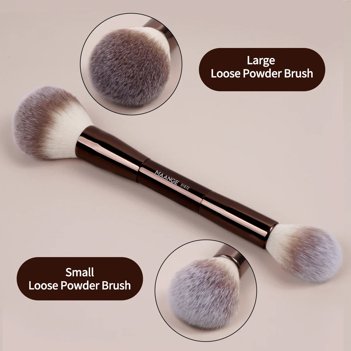 MAANGE Professional Makeup Brush Set Double Head Foundation Powder Concealer Blush Makeup Brush Soft Fiber Hair Cosmetic Beauty